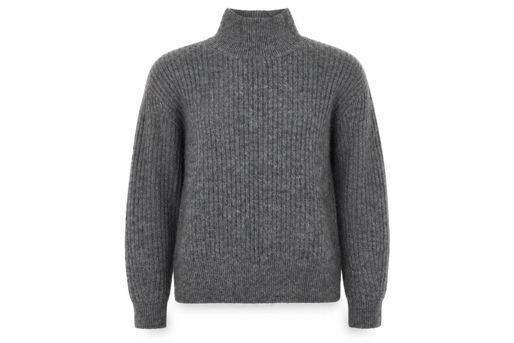 F&F Womens Grey High Neck Acrylic Pullover Jumper Size 6