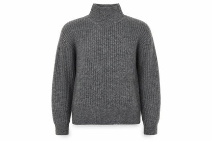 F&F Womens Grey High Neck Acrylic Pullover Jumper Size 6
