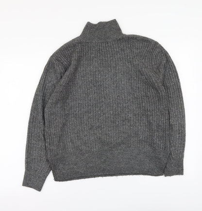 F&F Womens Grey High Neck Acrylic Pullover Jumper Size 6