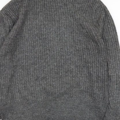 F&F Womens Grey High Neck Acrylic Pullover Jumper Size 6