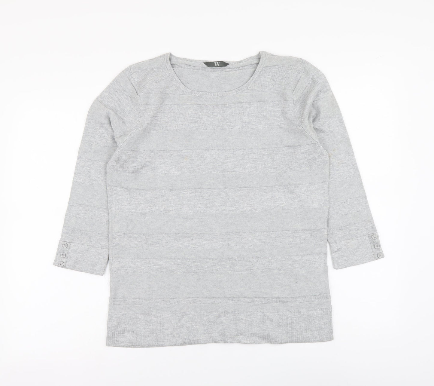 BHS Womens Grey Round Neck Viscose Pullover Jumper Size 14