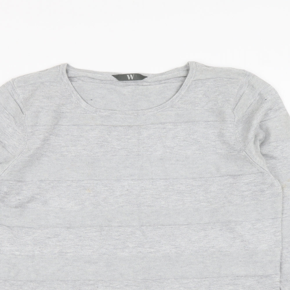 BHS Womens Grey Round Neck Viscose Pullover Jumper Size 14