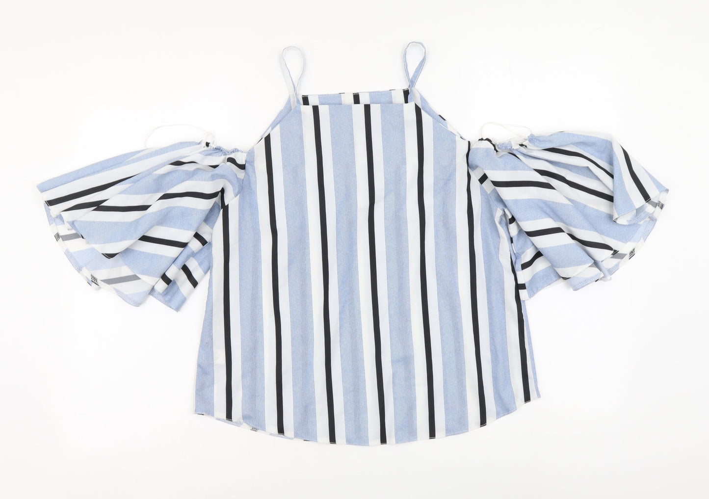 Select Womens Multicoloured Striped Polyester Basic Blouse Size 8 Halter