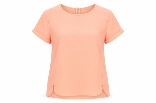 Poppy Lux Womens Pink Polyester Basic T-Shirt Size 12 Crew Neck