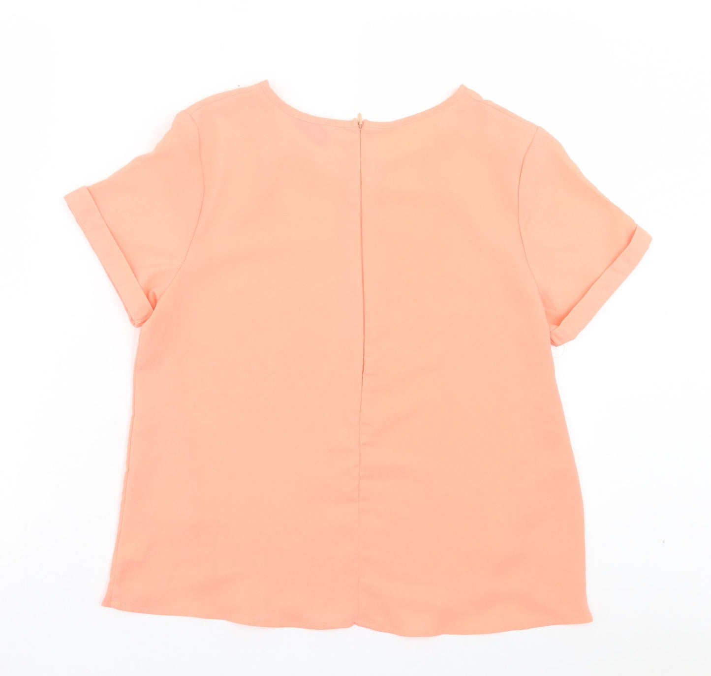 Poppy Lux Womens Pink Polyester Basic T-Shirt Size 12 Crew Neck