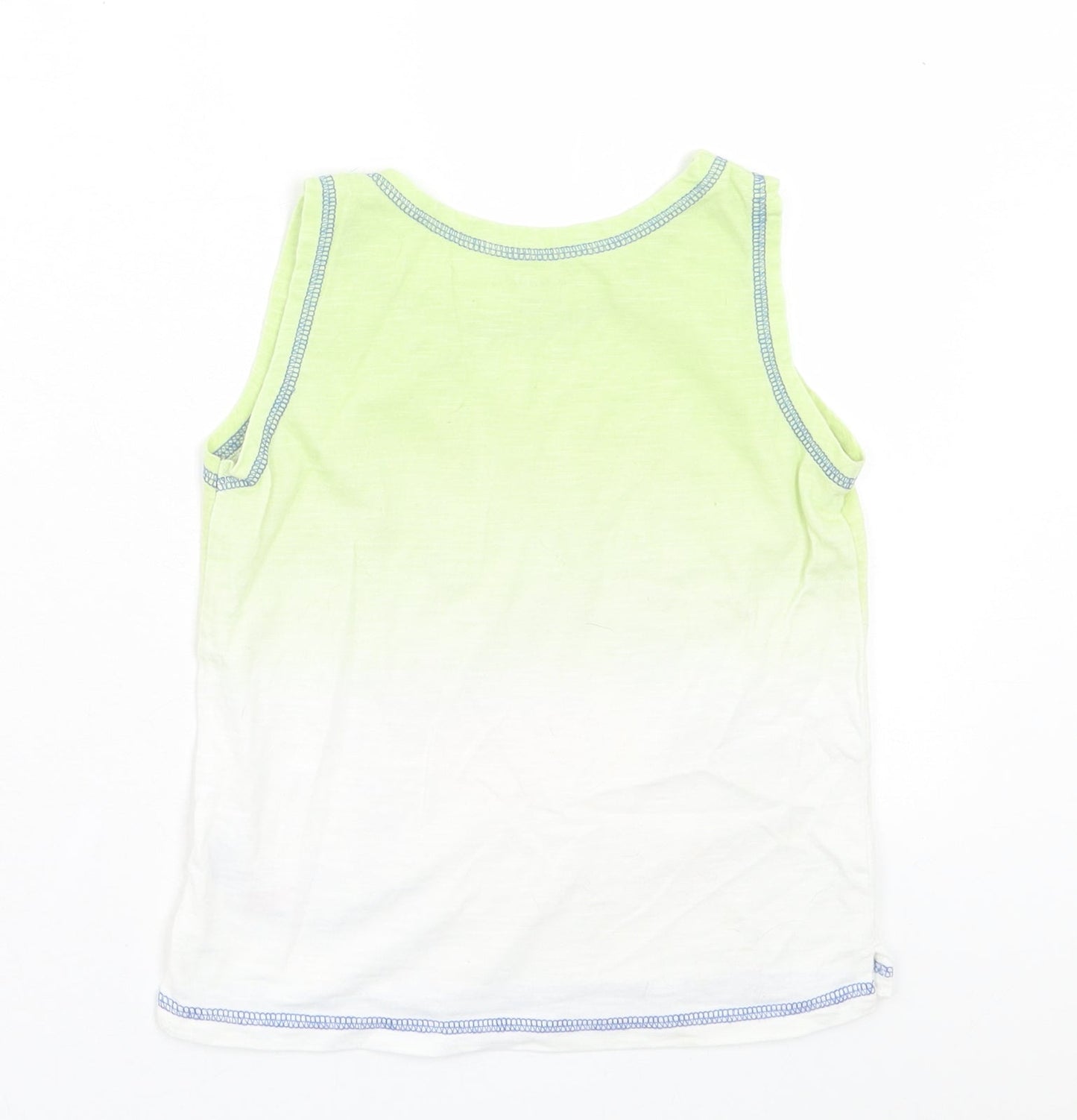 Primark Boys Green Cotton Basic Tank Size 3-4 Years Crew Neck Pullover - Shark