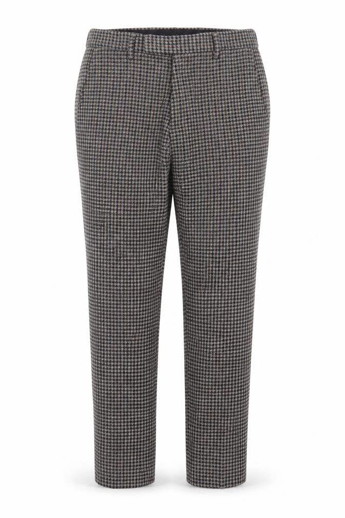 F&F Mens Brown Plaid Polyester Trousers Size 30 in L28 in Regular Hook & Eye