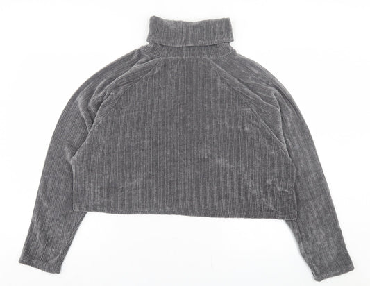 Motel Womens Grey Polyester Pullover Sweatshirt Size S Pullover - Crop
