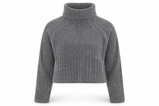 Motel Womens Grey Polyester Pullover Sweatshirt Size S Pullover - Crop