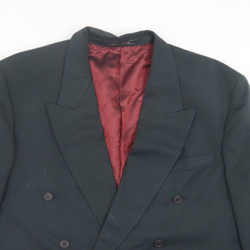 River Island Mens Green Polyester Jacket Suit Jacket Size 44