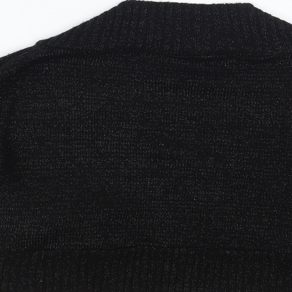 Quiz Womens Black V-Neck Acrylic Shrug Jumper Size 14