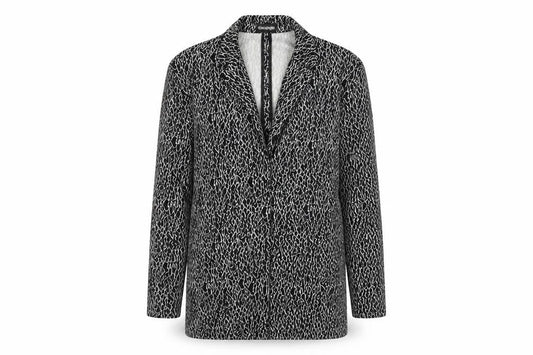 George Womens Black Animal Print Jacket Blazer Size 10