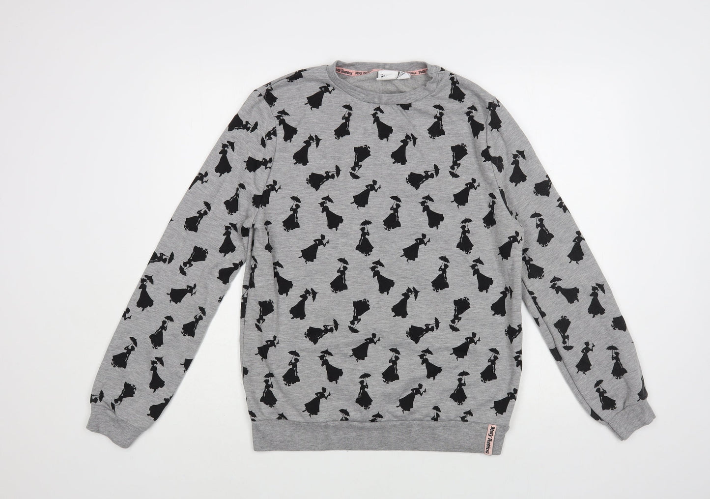 Primark Womens Grey Geometric Polyester Pullover Sweatshirt Size 8 Pullover - Mary Poppins