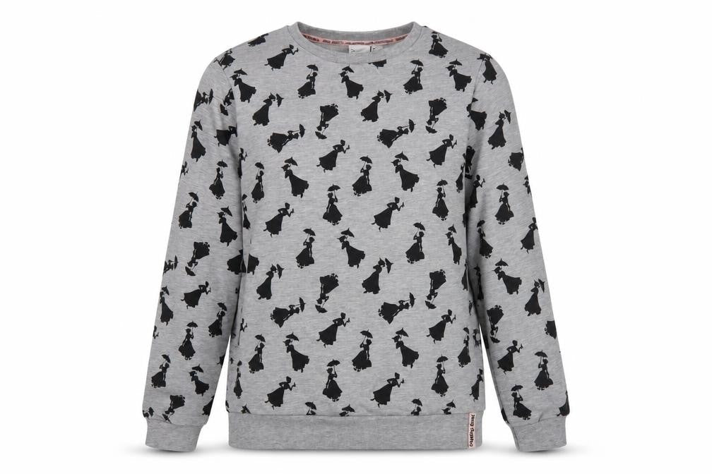 Primark Womens Grey Geometric Polyester Pullover Sweatshirt Size 8 Pullover - Mary Poppins