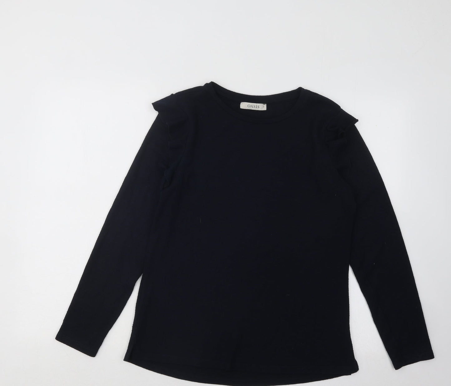 Oasis Womens Blue Round Neck Acrylic Pullover Jumper Size M