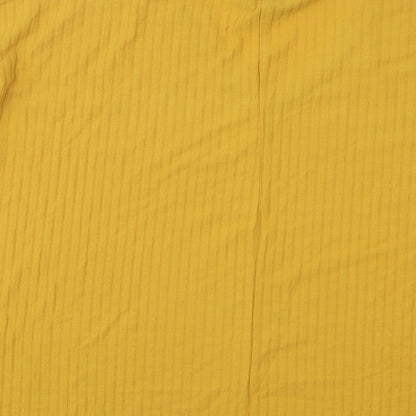 New Look Womens Yellow V-Neck Polyester Pullover Jumper Size 10
