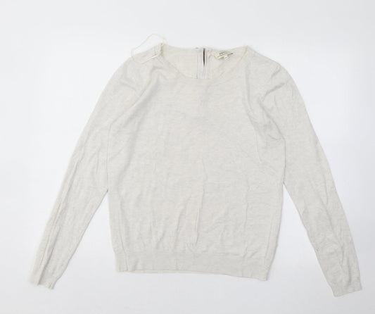 Papaya Womens Grey Scoop Neck Viscose Pullover Jumper Size 14