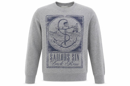 River Island Mens Grey Cotton Pullover Sweatshirt Size S - Sailors Sin