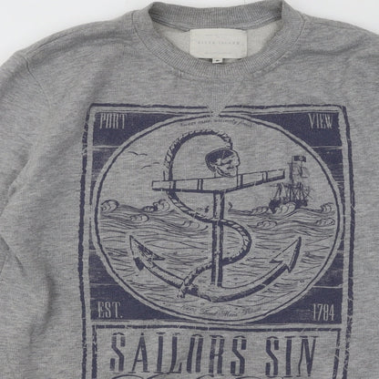 River Island Mens Grey Cotton Pullover Sweatshirt Size S - Sailors Sin