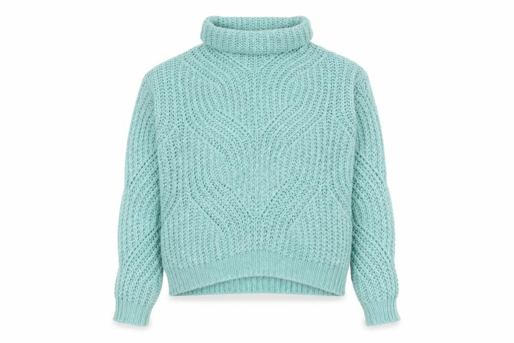 Select Womens Blue Roll Neck Acrylic Pullover Jumper Size 12