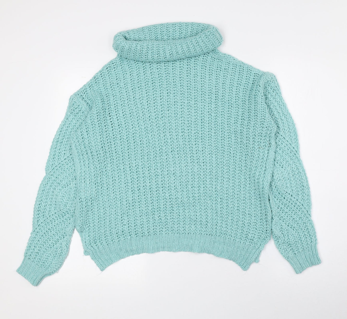Select Womens Blue Roll Neck Acrylic Pullover Jumper Size 12