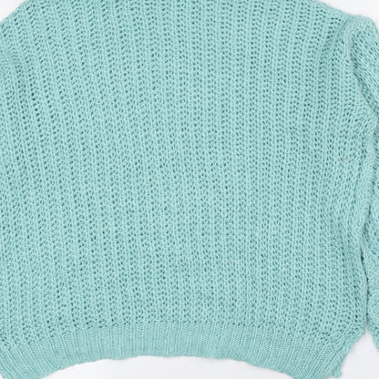 Select Womens Blue Roll Neck Acrylic Pullover Jumper Size 12