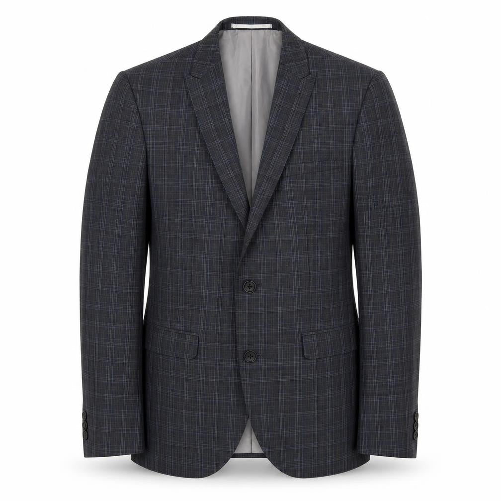 NEXT Mens Grey Check Polyester Jacket Suit Jacket Size 36