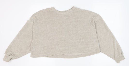Nasty Gal Womens Beige Round Neck Polyester Pullover Jumper Size 10