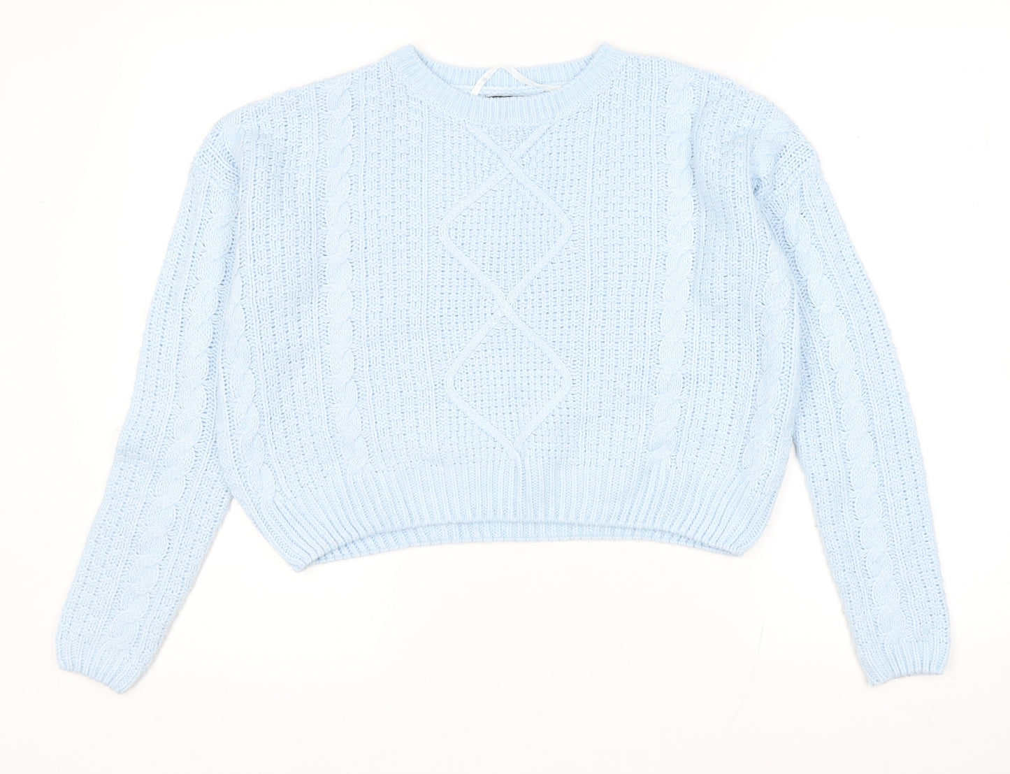 Atmosphere Womens Blue Round Neck Acrylic Pullover Jumper Size S