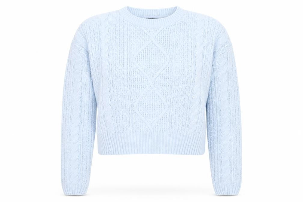 Atmosphere Womens Blue Round Neck Acrylic Pullover Jumper Size S