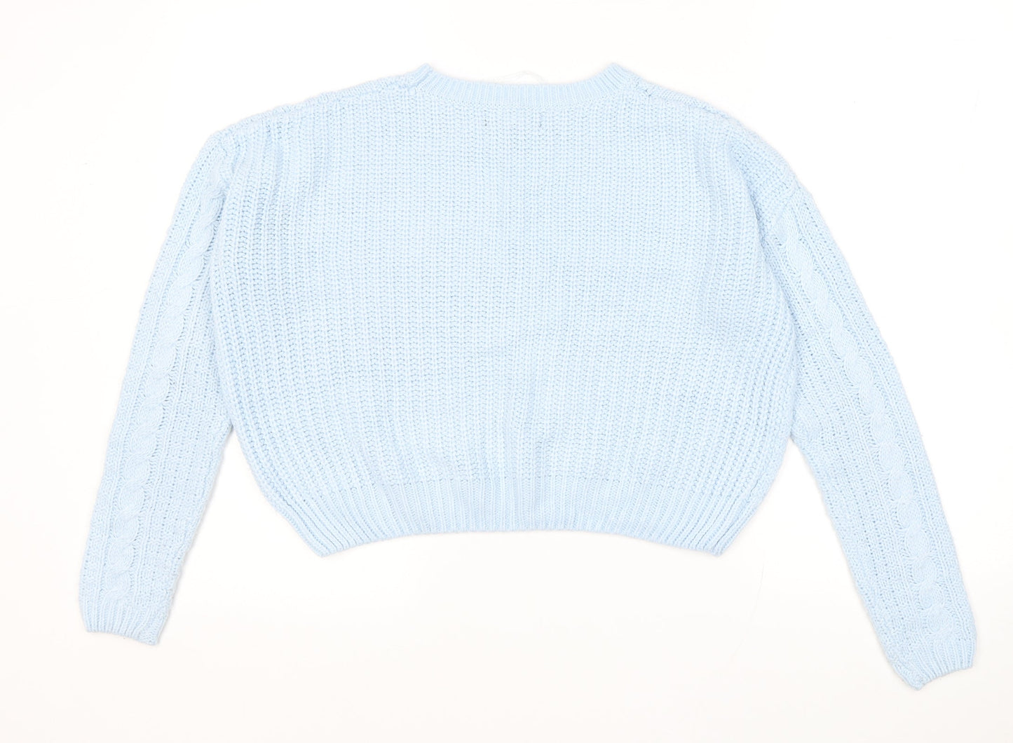 Atmosphere Womens Blue Round Neck Acrylic Pullover Jumper Size S