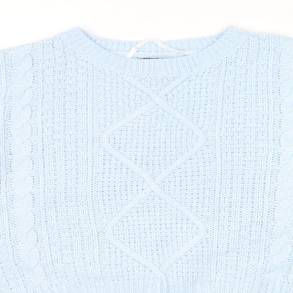 Atmosphere Womens Blue Round Neck Acrylic Pullover Jumper Size S
