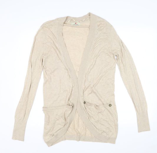 Atmospere Womens Beige V-Neck Viscose Cardigan Jumper Size 16