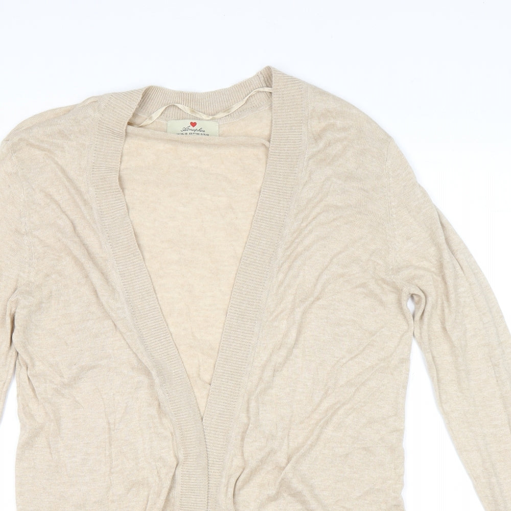 Atmospere Womens Beige V-Neck Viscose Cardigan Jumper Size 16
