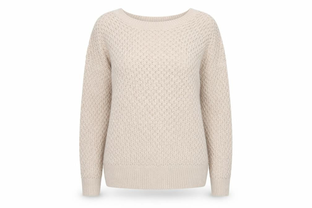 Next Womens Beige Round Neck Acrylic Pullover Jumper Size M