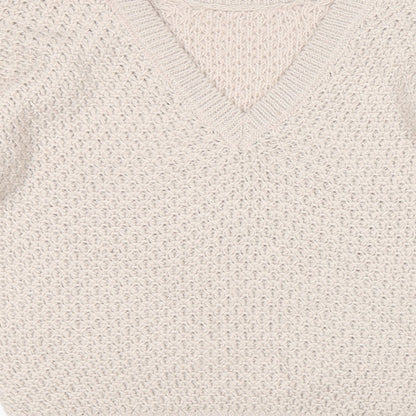 Next Womens Beige Round Neck Acrylic Pullover Jumper Size M