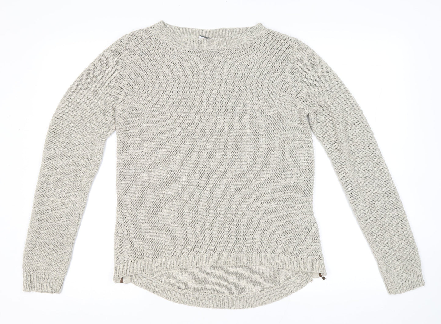 Street One Womens Beige Round Neck Nylon Pullover Jumper Size 12