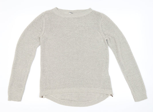 Street One Womens Beige Round Neck Nylon Pullover Jumper Size 12