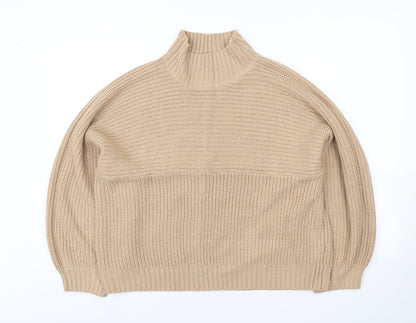 Pep&Co Womens Brown High Neck Acrylic Pullover Jumper Size L