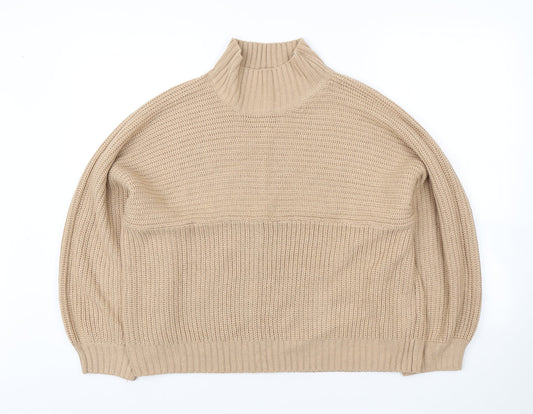 PEP & CO Womens Brown High Neck Acrylic Pullover Jumper Size L