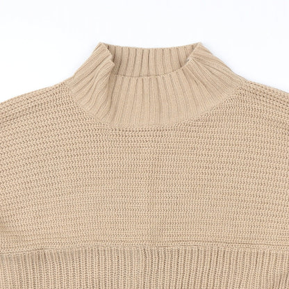 Pep&Co Womens Brown High Neck Acrylic Pullover Jumper Size L
