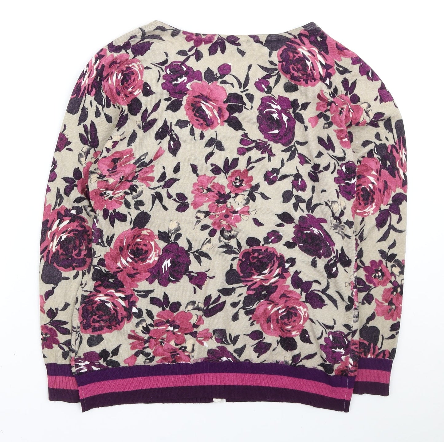 First Avenue Womens Multicoloured Floral Viscose Cardigan Jumper Size 12