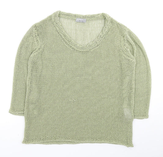 Marks and Spencer Womens Green Round Neck Acrylic Pullover Jumper Size L
