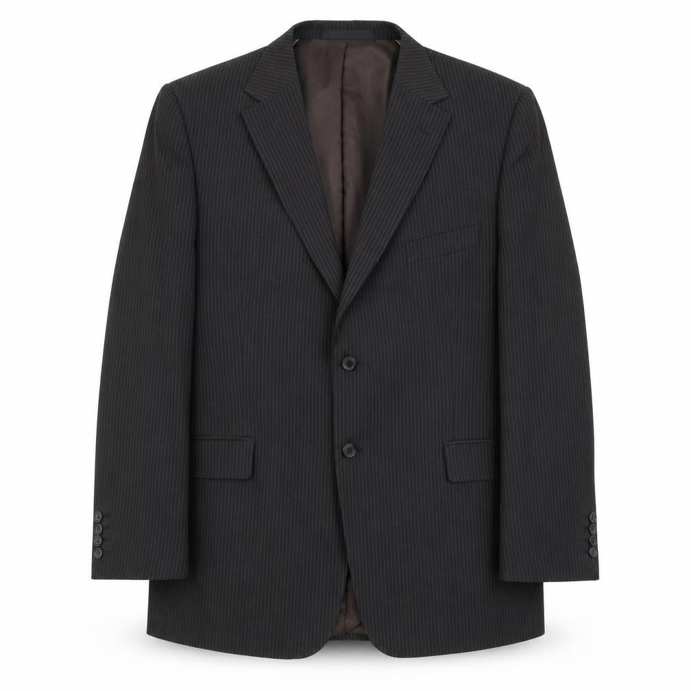 Marks & Spencer Mens Brown Striped Polyester Jacket Suit Jacket Size 46 - washable suit