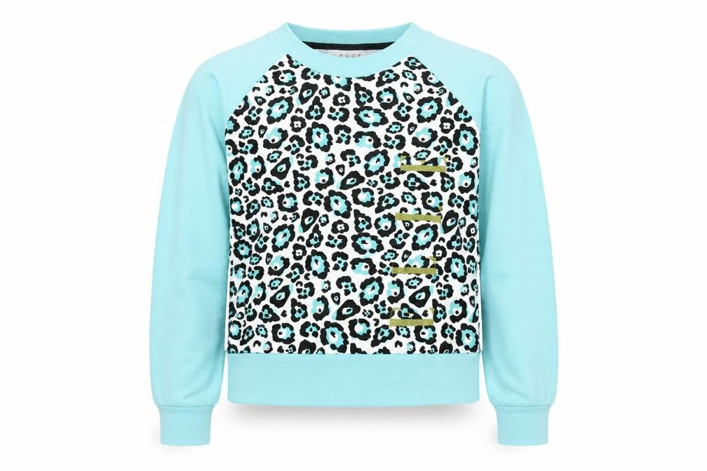 ELLE Girls Blue Animal Print Polyester Pullover Sweatshirt Size 14-15 Years