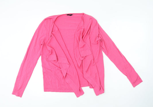 M&Co Womens Pink V-Neck Viscose Cardigan Jumper Size 10