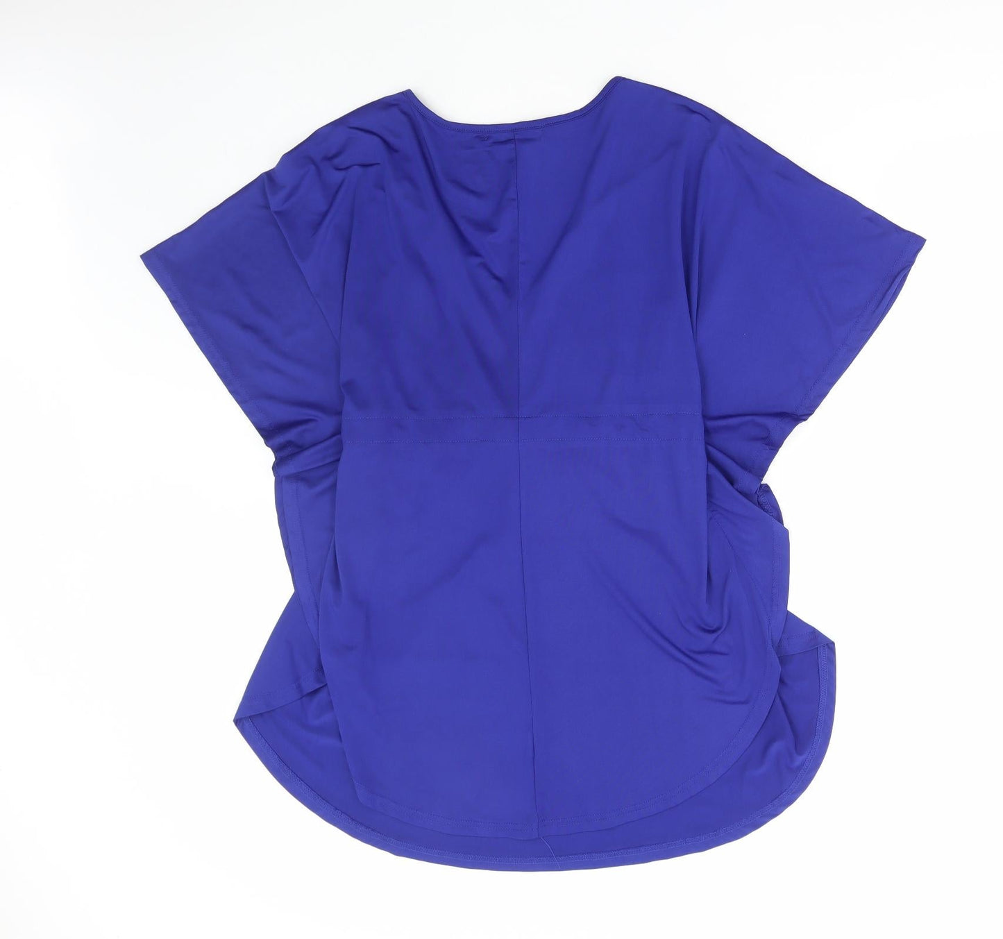 Zanzea Womens Blue Polyester Basic Blouse Size 14 V-Neck
