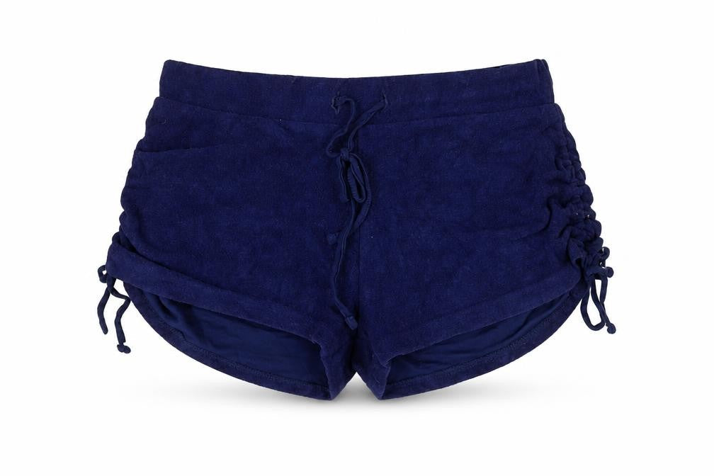 ASOS Womens Blue Viscose Hot Pants Shorts Size 6 L4 in Regular Drawstring