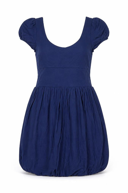 Topshop Womens Blue Viscose Fit & Flare Size 6 Scoop Neck Pullover