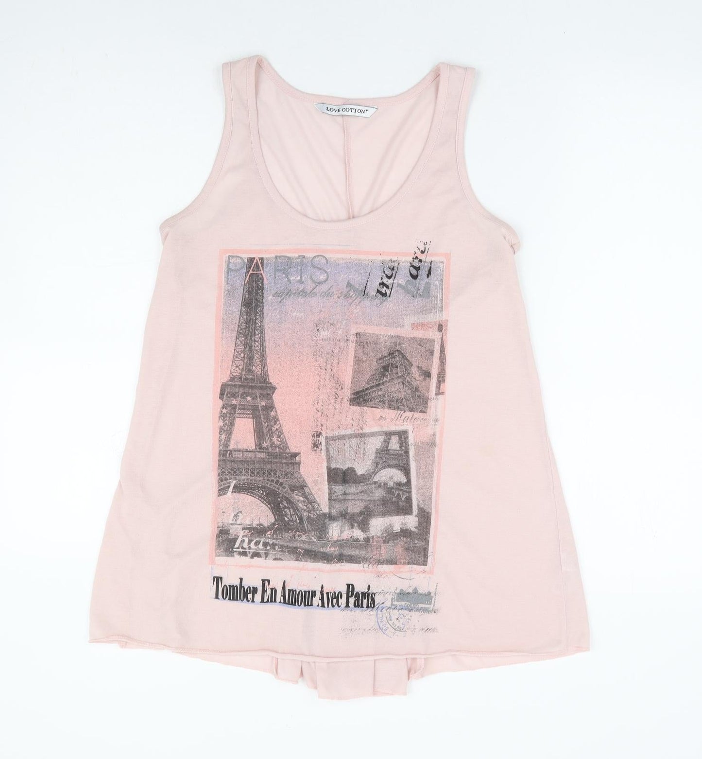 BHS Womens Pink Polyester Basic Tank Size 12 Scoop Neck - Paris